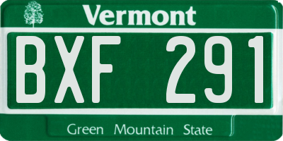 VT license plate BXF291