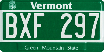 VT license plate BXF297
