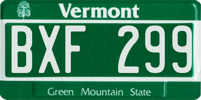 VT license plate BXF299