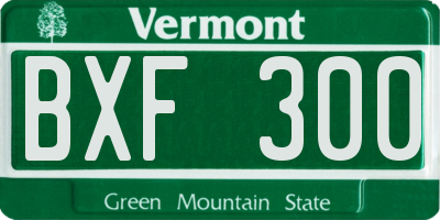VT license plate BXF300
