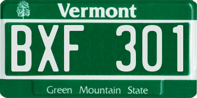 VT license plate BXF301