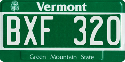 VT license plate BXF320
