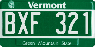 VT license plate BXF321