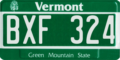 VT license plate BXF324