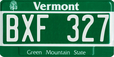 VT license plate BXF327