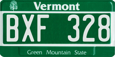 VT license plate BXF328