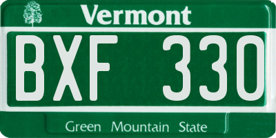 VT license plate BXF330