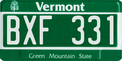 VT license plate BXF331