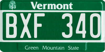 VT license plate BXF340