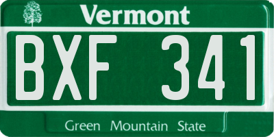 VT license plate BXF341
