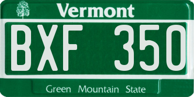 VT license plate BXF350
