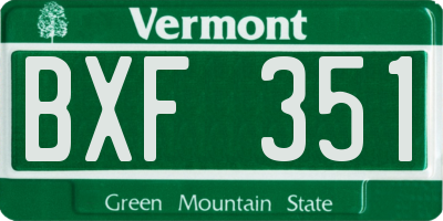 VT license plate BXF351