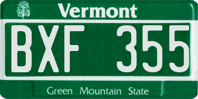 VT license plate BXF355