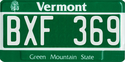 VT license plate BXF369
