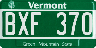 VT license plate BXF370