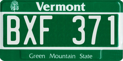 VT license plate BXF371