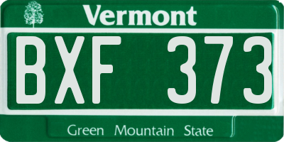 VT license plate BXF373