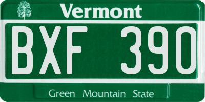 VT license plate BXF390