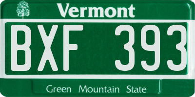 VT license plate BXF393