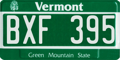 VT license plate BXF395