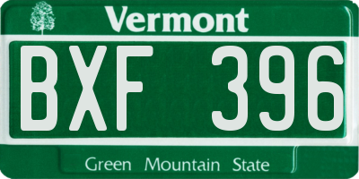 VT license plate BXF396