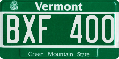 VT license plate BXF400