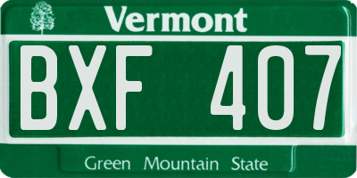 VT license plate BXF407