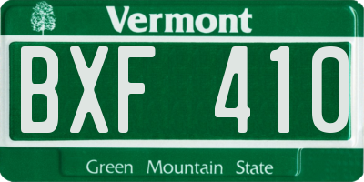 VT license plate BXF410