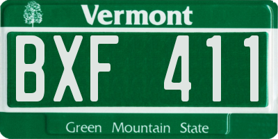 VT license plate BXF411