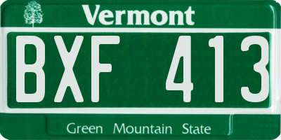 VT license plate BXF413