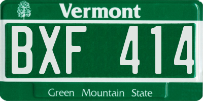 VT license plate BXF414
