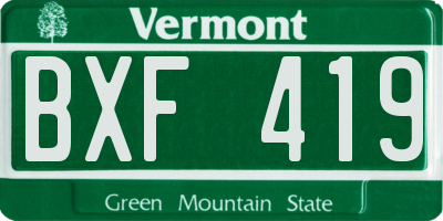 VT license plate BXF419