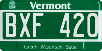 VT license plate BXF420