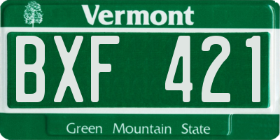 VT license plate BXF421