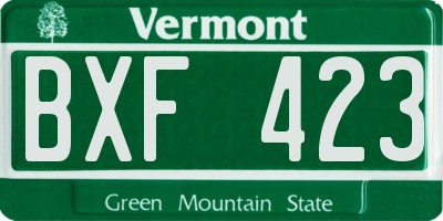 VT license plate BXF423