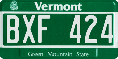 VT license plate BXF424