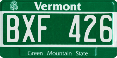 VT license plate BXF426