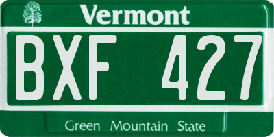 VT license plate BXF427