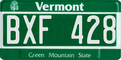 VT license plate BXF428