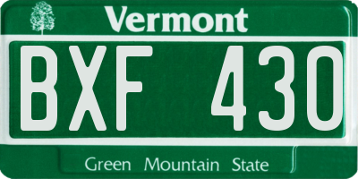 VT license plate BXF430