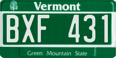 VT license plate BXF431