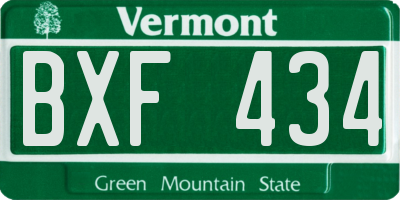 VT license plate BXF434