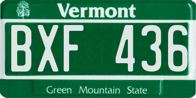 VT license plate BXF436