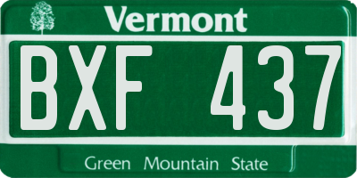 VT license plate BXF437