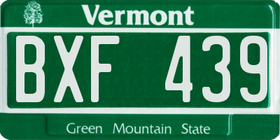 VT license plate BXF439