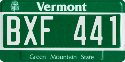 VT license plate BXF441
