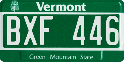 VT license plate BXF446