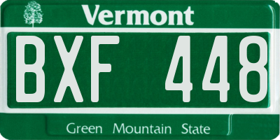 VT license plate BXF448