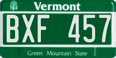 VT license plate BXF457