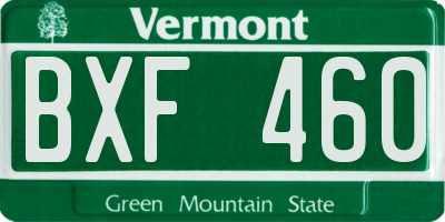 VT license plate BXF460